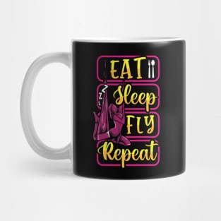 Funny Eat Sleep Fly Repeat Aerial Yoga Silks Mug